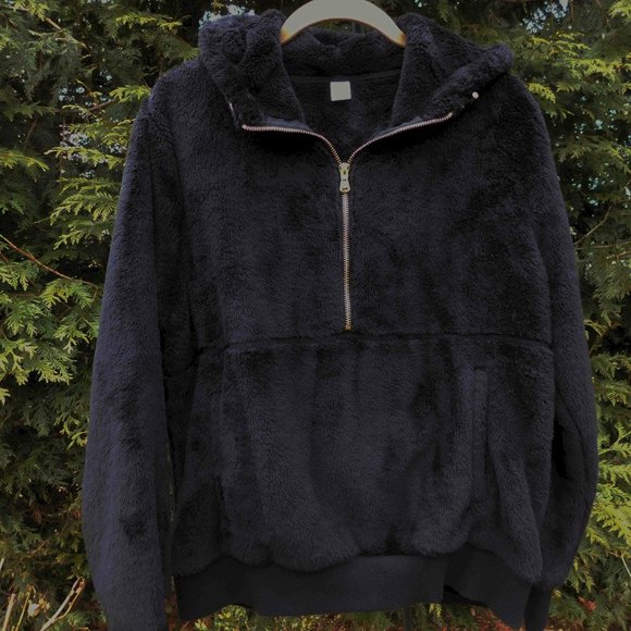 Old Navy Plush 1/2 Zip Winter Weight Teddy Bear Hoodie - Picture 1 of 2